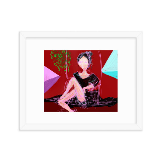 Lady in Red - Framed photo paper poster